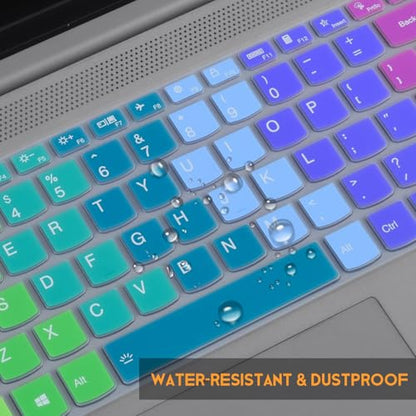 Colorful Keyboard Cover for 2026-2023 Lenovo Yoga 7i 15.6 16"/ Lenovo ideaPad 1 1i/ideaPad 3 3i 5 5i 15.6, IdeaPad Flex 5 5i 15.6 16, ideaPad Slim 7 15.6, ThinkBook 15 G2 G3 15p -Rainbow - color: Rainbow