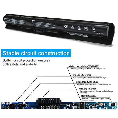 KI04 Notebook Battery for HP Pavilion 15-ab 15-an 17-g Series | Compatible with 800049-001 800010-421 TPN-Q160, Fits 15t-ab100 17t-g100 17t-s100 CTO, Fits 15-ab143cl 15-ab223cl 15-ab153nr