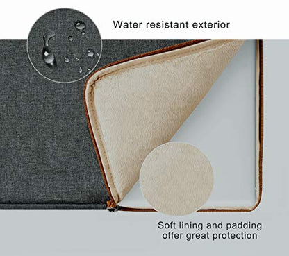 LONMEN 10 Inch Laptop Sleeve 360-Degree Protection with Retractable Handle, Water-Resistant Laptop Bag for iPad mini 1-4, Galaxy Tab A9/A8, MatePad SE, Tab M8/M10 Plus, Brown - size: 10 Inch / 10"-11" iPad Tablet