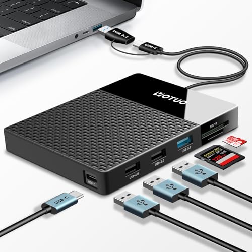 YOTUO Portable 750GB Docking Station External Hard Drive, USB C Multiport Hub HDD 7-in-1, USB 3.0, SD/TF Card Reader, for Windows, Mac, Android, TV, Phone, Laptop, Desktop - color: Black, size: 750GB+Docking station