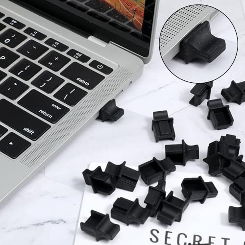 50 Pcs RJ45 Dust Covers Caps Ethernet LAN Port Protector Black Silicone Ethernet Hub Port RJ45 Anti-Dust Silicone Plugs Protector Stopper Cap for Female Ports Protectors Switch Router Media Converter