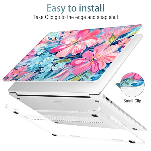Mektron Printed Case for 2025 Microsoft Surface Laptop Windows 11 Copilot+ PC Surface Laptop 13 inch Touchscreen Display Cover Fits Model 2095, Hand-Painted Flowers - color: Hand-Painted Flowers