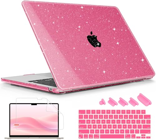 Case for MacBook Air 15 Inch 2026-2023 Release M5 A3448 M4 A3241 M3 A3114 M2 A2941, Hard Shell with Screen Protector & Keyboard Cover, Compatible with Touch ID, Peach - color: Peach