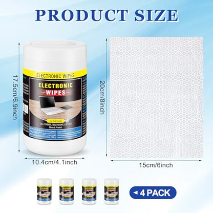 Threlaco 4 Pack 240 Count Electronic Screen Cleaning Wipes,Standard Style - size: Standard Style