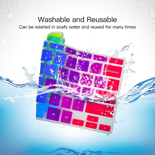 Keyboard Cover for HP x360 2-in-1 14" Chromebook, 14-db/ca/ak/DA 14B-CA 14a-na Series, 14 G2 G3 G4 G5, HP Chromebook 11 G2, G3, G4, G5, G6 EE G7 EE Keyboard Cover Skin, Rainbow - color: Rainbow