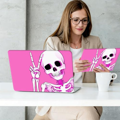 Laptop Skin Sticker Decal Cover,Cute Pink Cartoon Skeleton | DIGTIALL Universal Laptop Skin Sticker, Waterproof Removable Notebook Decal Protector Cover for 12 13 14 15 Inch Laptops - color: Cute Pink Cartoon Skeleton
