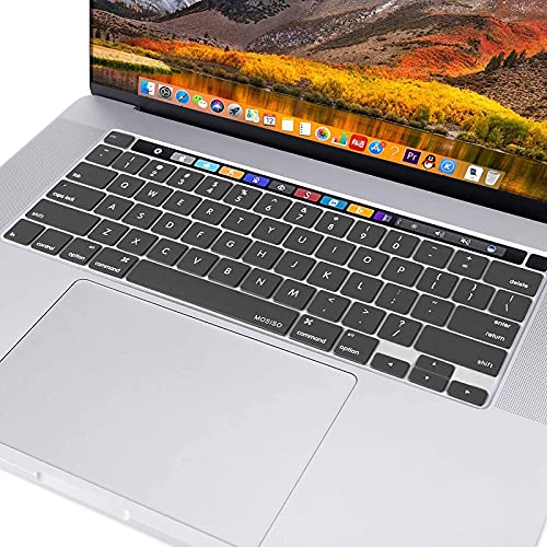 MOSISO Keyboard Cover Compatible with MacBook Pro 13 inch M2 M1 | 2023-2020 A2338 A2289 A2251&Compatible with MacBook Pro 16 2020 2019 A2141 Touch ID, Protective Silicone Skin, Space Gray - color: Space Gray