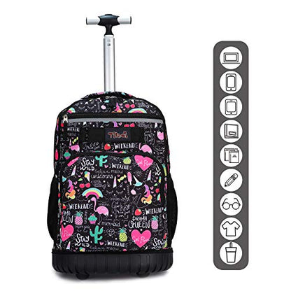 Tilami Rolling Backpack 19 inch with Lunch Bag Wheeled Laptop Backpack, Ins - color: Ins