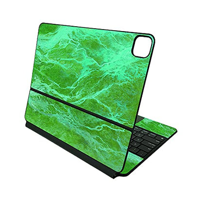 MightySkins Skin Compatible with Apple Magic Keyboard for iPad Pro 12.9" (3rd-6th Generation) - Lime Marble | Protective, Durable, and Unique Vinyl Decal wrap Cover | Easy to Apply | Made in The USA - color: Lime Marble