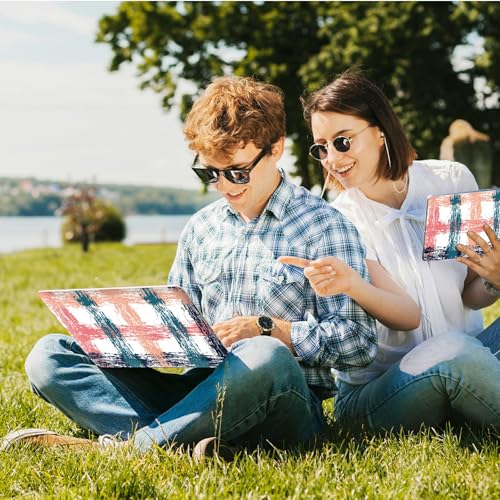 Universal Laptop Skin Sticker with 2 Wrist Pad Skins, Waterproof Scratch Resistant Vinyl Laptop Cover Decal, Cut to Fit for 11–15.6 Inch MacBook HP Dell Lenovo, Gingham Checks - color: Gingham Checks