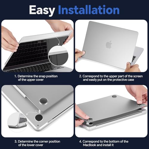 Omnpak for MacBook Air 13 inch Case, M5 M4 M3 M2 2026-2022 A3449 A3240 A3113 A2681, Scratch & Fingerprint Resistant, Frosted Matte Lightweight Hard Shell Protective Cover for MacBook Air 13.6 inch - color: Matte Clear