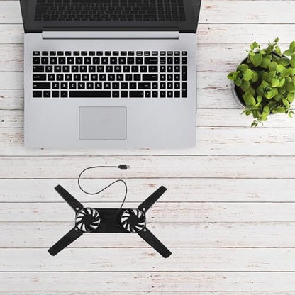 Laptop Cooling Pad and Stand with USB Fan for Desk Use, Adjustable Laptop Accessories for Gaming and Office, Lightweight Foldable Cooling Riser Compatible with Notebooks
