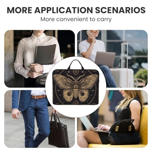14 inch Laptop Sleeve with Handle Shockproof Laptop Bag Waterproof Computer Cover Bag Moth Briefcase