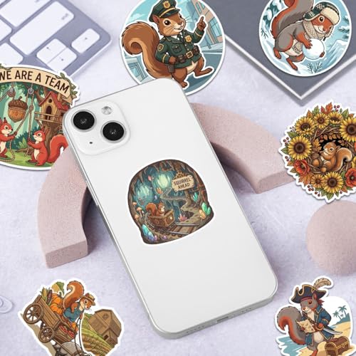 18 PCS Squirrels Vinyl Waterproof Laptops Decorative Decals, Aesthetic Animals Bumper Journal Helmet Stationery DIY Sticker - color: Squirrel