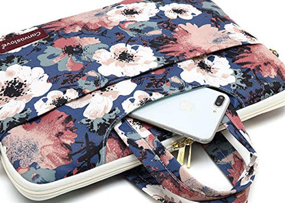 Camellia Pattern Laptop Shoulder Messenger Case Bag With 270 Degree Rebound Bubble Protection For Macbook Pro 15 and 15 inch-15.6 inch Laptop - color: ‎camellia(270 Cushioned)
