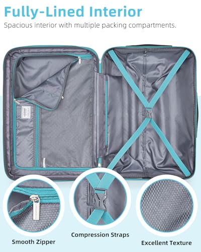 LARVENDER Carry on Luggage 22x14x9 Airline Approved, Expandable 20 Inch Hardside Large Suitcase with Wheels TSA Lock, Lightweigh PC+ABS Travel Carry-on Suitcases for Women and Men, Cotton Candy - color: Cotton Candy (XL-BP), size: 3 Piece Set (Backpack/20