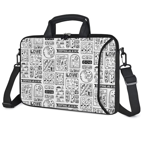 Messenger Bag Carrying Case Sleeve with Handle Accessory Pocket Fits Laptops/Notebook/ebooks/Kids tablet/ipad (11-13.3 inch, Animal Cartoon) - color: Animal Cartoon, size: 11-13.3 inch