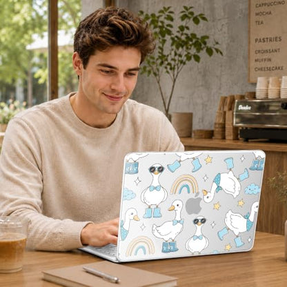 Compatible with MacBook Neo 13 inch (2026 Release A3404) (A18 Pro) with Liquid Retina Display, Printed Slim Protective Case with Screen Protector & Keybaord Cover, Goose - color: Goose