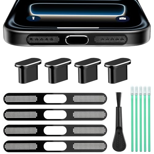 USB C Dust Plug Port Cover, Speaker Protection Cover for iPhone 17/17 Pro | Aluminum Type C Charging Port Cover, Phone Accessories Compatible with iPhone 17 and 17 Pro, Silver - color: Black, size: for iPhone 17/ 17 Pro