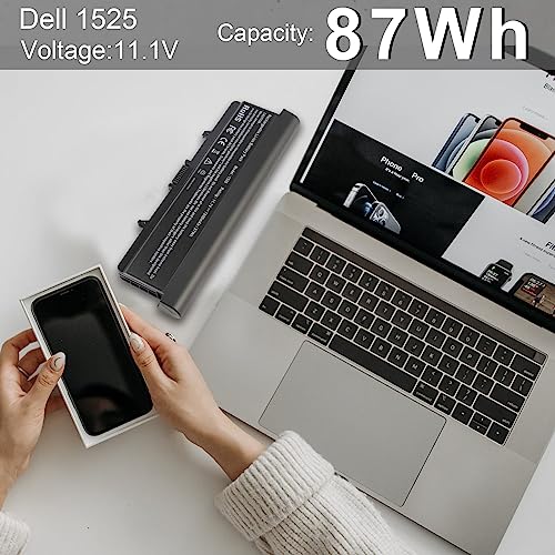 TREE.NB High Capacity Battery for Dell Inspiron 1545 1526 1525 PP41L PP29L Series Laptop Battery, Fits P/N: GP952 GW252 GW240 X284G RN873 M911 M911G [7800mAh/11.1V/9-Cells] - size: 7.68x3.03x0.23inch 1526