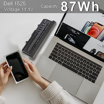 TREE.NB High Capacity Battery for Dell Inspiron 1545 1526 1525 PP41L PP29L Series Laptop Battery, Fits P/N: GP952 GW252 GW240 X284G RN873 M911 M911G [7800mAh/11.1V/9-Cells] - size: 7.68x3.03x0.23inch 1526