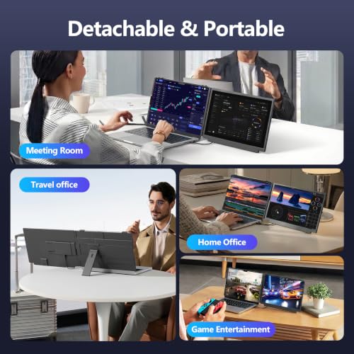Laptop Screen Extender, 15.6" FHD 1080P IPS Laptop Monitor Extender for 13" - 17.3" Laptops, Plug-Play Portable Dual Monitor, Only 2.75lbs Travel Monitor for Wins/Mac/Dex/Chrome