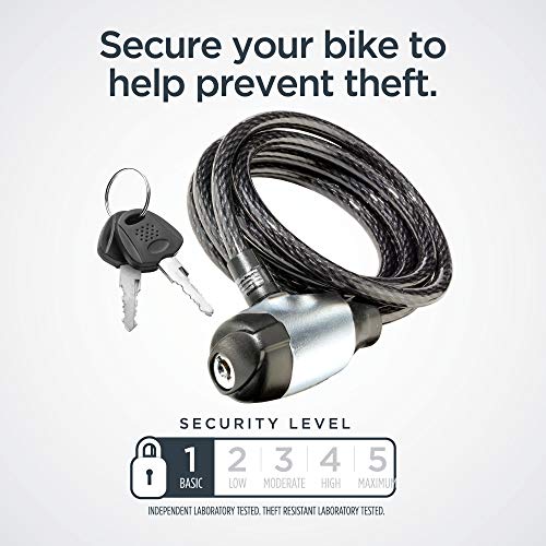Schwinn Bike Cable Lock, Braided Steel | Security Level 1 | 6 Feet x 8mm | 2 Keys Included | Pack of 3 - size: 6 Foot/8mm Cable (Pack of 3)