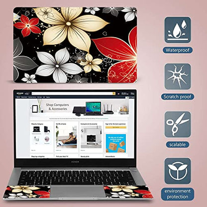 Laptop Notebook Skin Sticker Cover Decal Fits 12 13 13.3 14 15 15.4 15.6 inch Laptop Protector Notebook PC | Easy to Apply, Remove and Change Styles (Flowers) - color: Flowers
