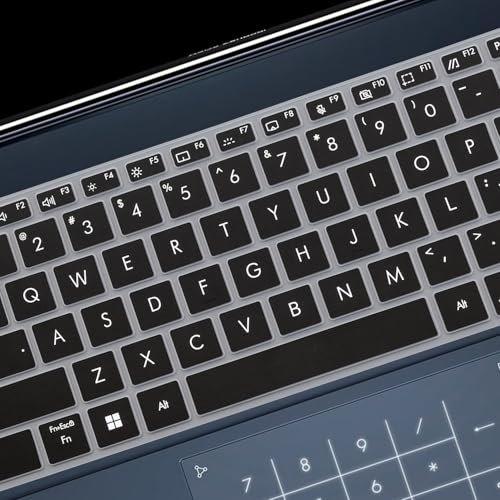 Keyboard Cover Skin for ASUS ZenBook 14X OLED UX3404 UX3405, ZenBook 14 Q425 Q415 Q410VA Q420 Q420VA, ZenBook Flip 14 OLED UP3404, ZenBook Pro UX6404 14 inch Laptop US Layout (Black) - color: Black