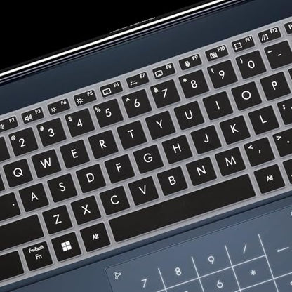 Keyboard Cover Skin for ASUS ZenBook 14X OLED UX3404 UX3405, ZenBook 14 Q425 Q415 Q410VA Q420 Q420VA, ZenBook Flip 14 OLED UP3404, ZenBook Pro UX6404 14 inch Laptop US Layout (Black) - color: Black