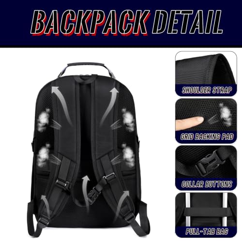 55L Gaming Laptop Backpack, Fits 18.4-19" Laptop, Black | 180° TSA-Friendly Carry On Design with Padded Laptop Compartment, Water-Resistant, Adjustable Strap, Handle for Men Women - color: Black, size: 18.4 Inch（21.6"x15.4"x9.8"）