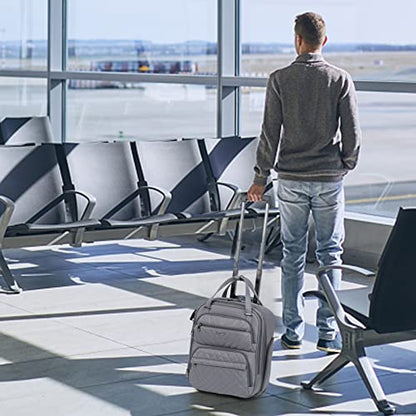 KROSER Carry On Underseat Multi-functional, 16-inch Underseater Lightweight Overnight Suitcase for Men Women, Grey - color: Dark Grey