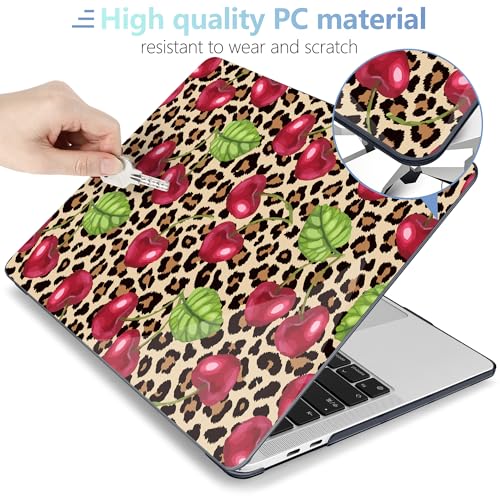MEEgoodo for M2 MacBook Pro 13 inch Case 2022 2021 2020,Crystal Cover Fit Model A2338 M2/M1 A2251 A2289,Clear Case for 13.3-inch Laptop,Hard Shell for MacBook Pro M2, Beige Brown & Cherry - color: Beige Brown & Cherry