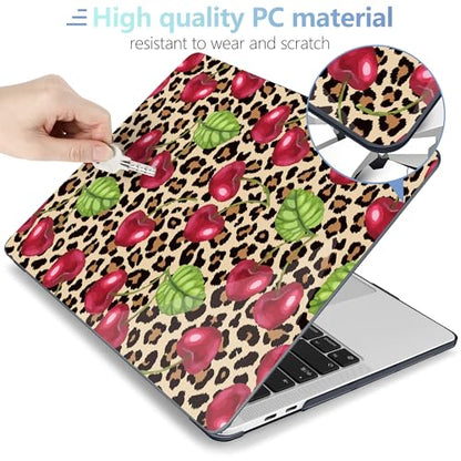 MEEgoodo for M2 MacBook Pro 13 inch Case 2022 2021 2020,Crystal Cover Fit Model A2338 M2/M1 A2251 A2289,Clear Case for 13.3-inch Laptop,Hard Shell for MacBook Pro M2, Beige Brown & Cherry - color: Beige Brown & Cherry