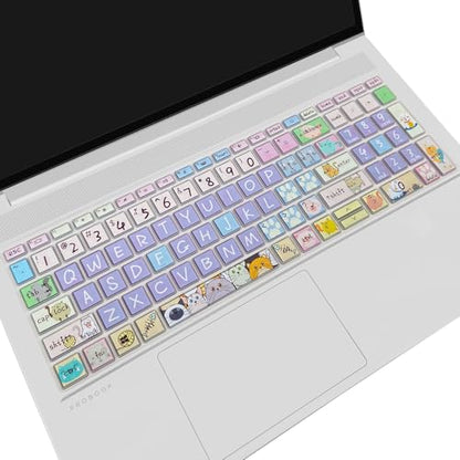 Silicone Keyboard Cover for 15.6" HP ProBook 450/455/650 G8 G9 G10, HP Zbook Power G8 G9,Cute Cat - color: Cute Cat