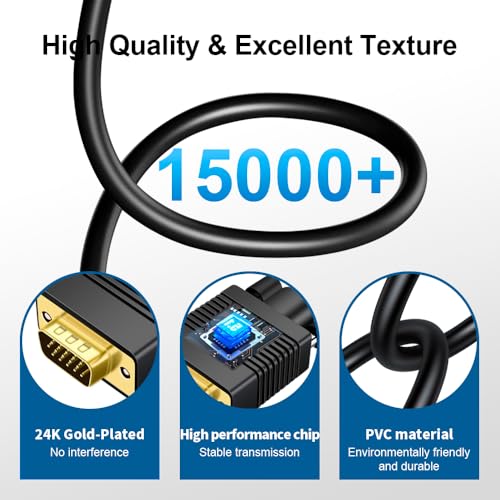 VGA (Sources) to HDMI(Display) Cable 25ft with Audio, VGA to HDMI Adapter Converter Cord Cable Compatible Well Witch Computer/Projector/Laptop to Monitor/TV/Desktop - size: 25ft
