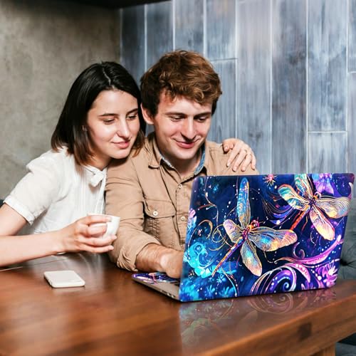 Universal Laptop Skin Sticker Decal, Compatible with MacBook HP Dell Lenovo 12"-15.6", Reusable Vinyl Notebook Cover 3PCS Set, High-Recognition Film-Dragonfly Sparkling - color: Dragonfly Sparkling
