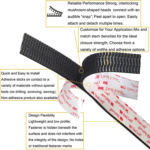 3M Dual Lock 2in x 4in 4pcs, EZ Pass Holder/IPass/IZoom/Sunpass, Adhesive Mounting Strips Black Fastener - size: Black 2in x 4in x 4pcs