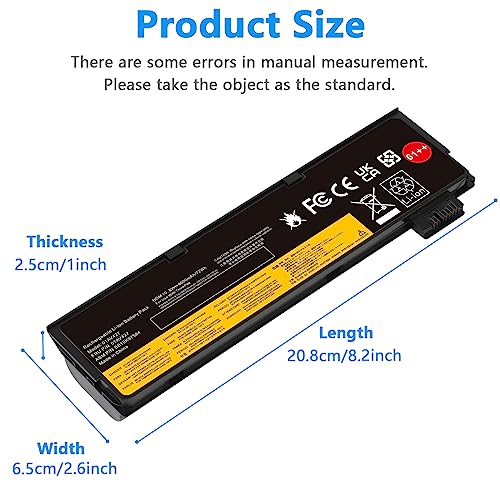72Wh 61++ 01AV427 01AV425 Battery for Lenovo ThinkPad T480 T470 P51S P52S T570 T580 A485 A475 TP25 Series SB10K97584 SB10K97585 01AV490 01AV492 X50M08812 4X50M08812 01AV422 01AV423 01AV428 - size: 8.2*2.6*1inch