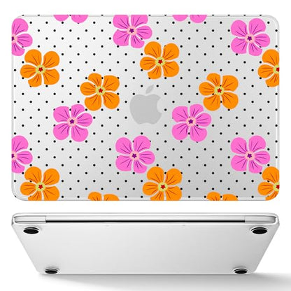 May Chen for MacBook Neo Case 13 inch 2026 | 100% Match Official Color | Pattern Printing, Anti-Crack & Scratch & Fingerprint | Protective Hard Shell Cases Model A3404 - Polka dots Abstract Flowers - color: Polka dots abstract flowers