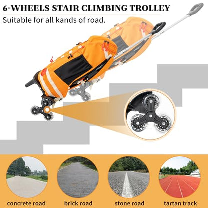 Backpack Trolley with Wheels, 6-Wheels Rolling Dolly Cart for Backpack | Travel Hand Truck for Luggage - size: 6 Wheels NO Edge