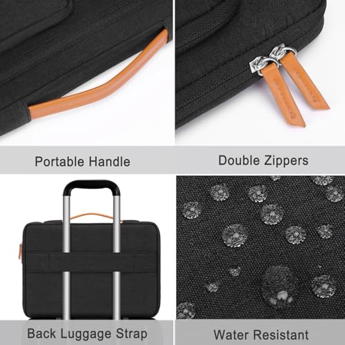 MOSISO 360 Protective Laptop Case 14 inch, Laptop Sleeve | Compatible with HP Lenovo Dell ASUS Acer, HP Stream, Side Open Carrying Computer Bag with 5 Accessory Pockets&Belt, Black - color: Black, size: 14 inch