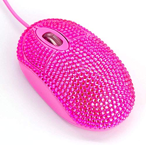 SOON GO Pink Mouse for Laptop Computer Mice with Crystal Bling Rhinestone Funny Personalized Gift for Kids and Teen Girl Birthday Kids Mouse fit for 6 7 8 9 10 Yr Old Girl - color: Rhinestone pink