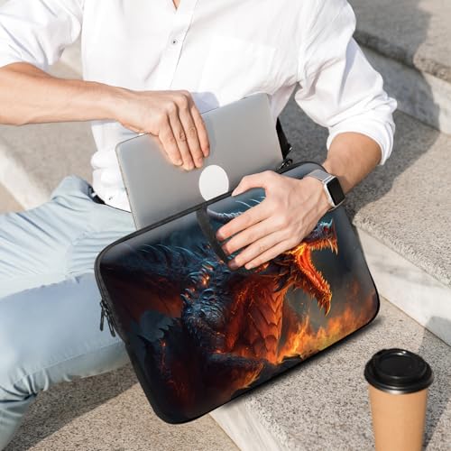 14 15 15.4 15.6 inch Laptop Handle Bag Computer Bag, Pouch Holder Notebook Sleeve Cover Soft Case Compatible for Dell,Lenovo,Toshiba HP, Asus Notebook-Angry Dragon - color: Angry Dragon