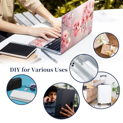 Universal Laptop Protective Skin,Trim-to-Fit Vinyl Sticker for 13–16 Inch Laptop,MacBook,Tablet & Notebook,Scratch-Proof Waterproof Cover,Pink Cherry Blossom - color: Pink Cherry Blossom