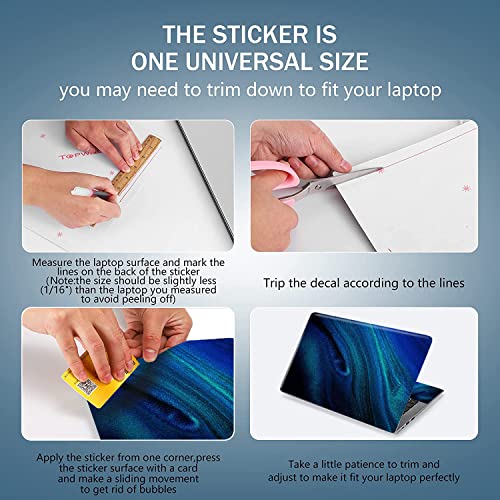Laptop Skin Sticker Decal 15-15.6 Inches, Universal Reusable Vinyl Sticker for 12.1 13 13.3 14 15.4 Inches Netbook/Notebook PC, Waterproof & Scratch-Resistant (Blue Quicksand) - color: Blue Quicksand
