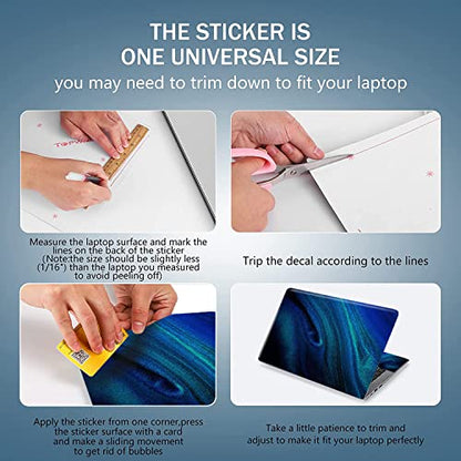 Laptop Skin Sticker Decal 15-15.6 Inches, Universal Reusable Vinyl Sticker for 12.1 13 13.3 14 15.4 Inches Netbook/Notebook PC, Waterproof & Scratch-Resistant (Blue Quicksand) - color: Blue Quicksand