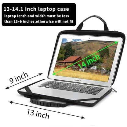 13-14 Inch Laptop Case Hard Shell, Protective Laptop Carrying Case with Stand for Heat Dissipation - color: Black, size: 13-14 Inch
