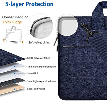 Hseok Laptop Shoulder Bag 15 15.6 16 Inch Briefcase,Compatible MacBook Pro/Neo 16",MacBook Air/Pro 15,XPS 15/16 and most 15.6-16 and Most 15-16 Notebooks,Spill-Resistant Handbag,Dark Blue - color: Dark Blue, size: 15-16 inch