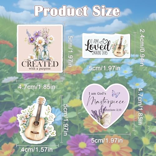 Prayer Board Stickers Supplies - 50 Pcs Bible Verse Motivational Vision Board Stickers for Women, Flower Christian Water Bottle Sticker, Waterproof Vinyl Scrapbook Decals for Laptop Journaling - style: Bible Verse